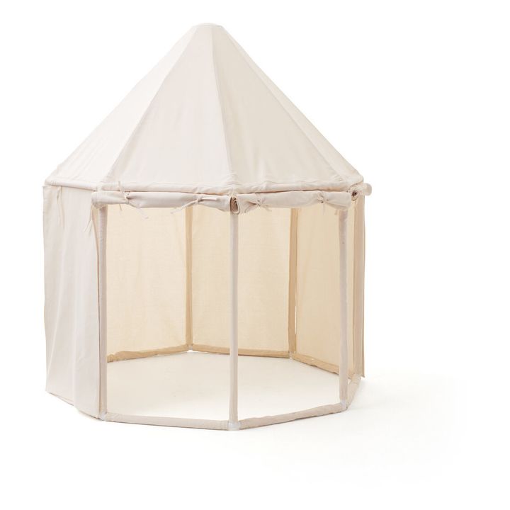 Pavillon en toile de coton et bois | Blanc cassé- Image produit n°0