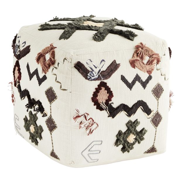 Embroidered Cotton Pouf-product