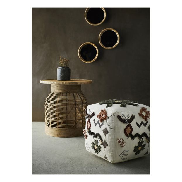 Embroidered Cotton Pouf-product