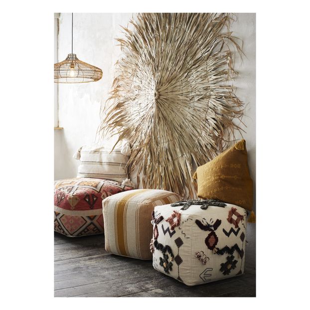 Embroidered Cotton Pouf-product
