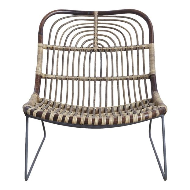 Fauteuil Kawa en rotin, piètement en métal-product