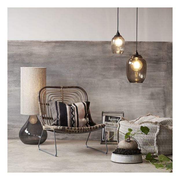 Fauteuil Kawa en rotin, piètement en métal-product
