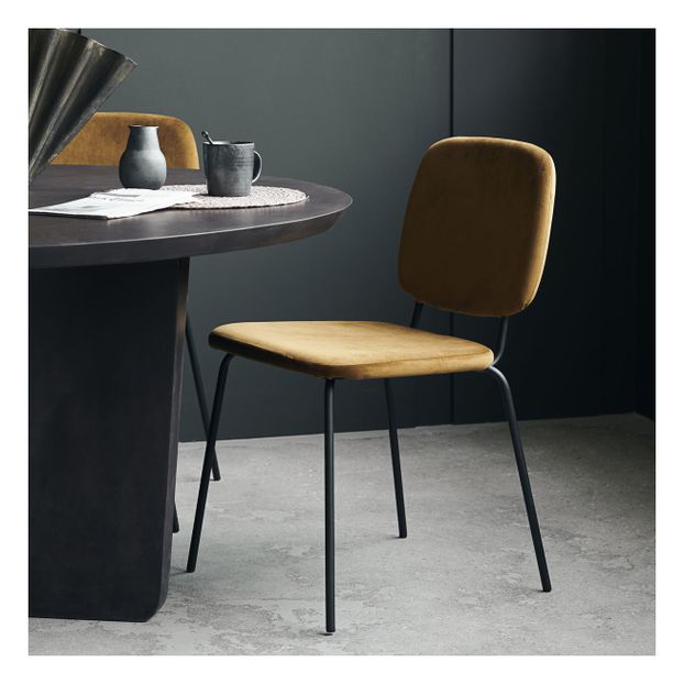 Chaise Lao en velours, piètement en métal-product