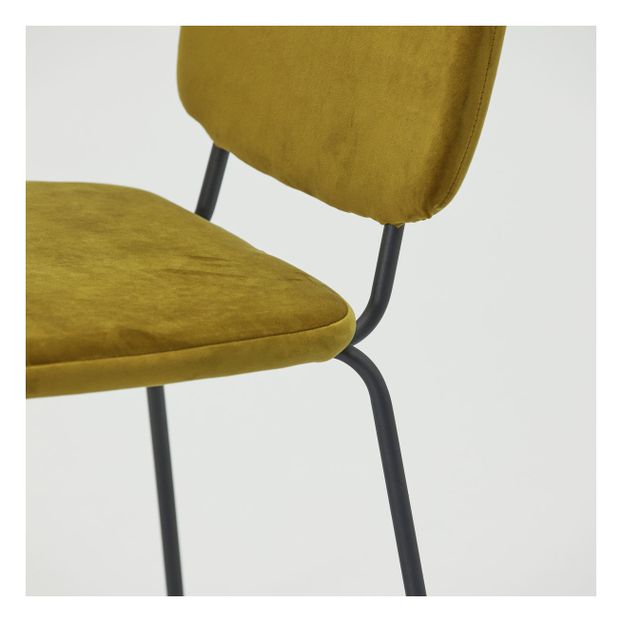 Chaise Lao en velours, piètement en métal-product