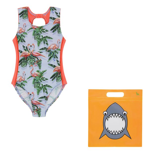 Anti-UV Recylced Nylon One Piece Pink Flamingo Swimsuit -product