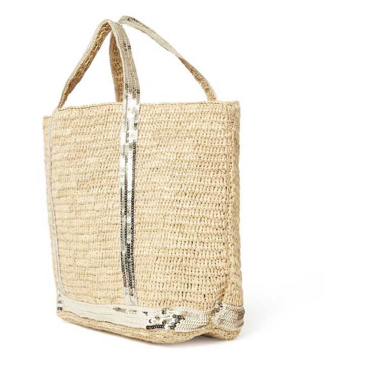 Shopper media in rafia e paillettes | Dorato- Immagine del prodotto n°4