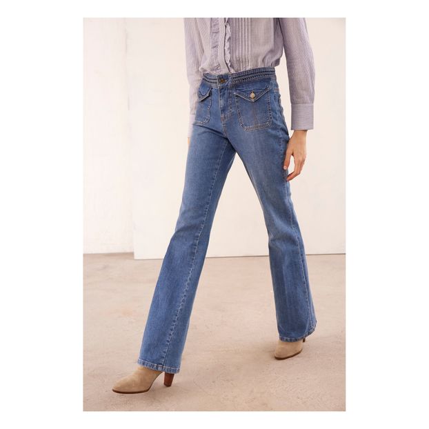 Vaqueros Nano Flare Cinturón Calado-product