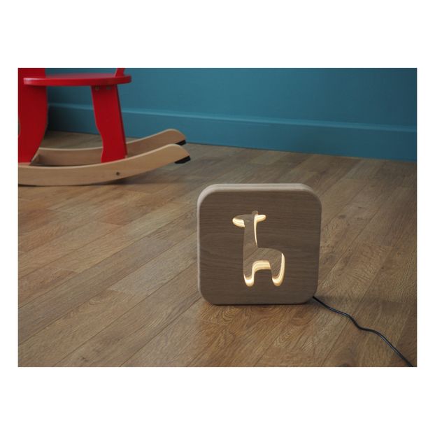 Solid Oak Giraffe Night Light-product