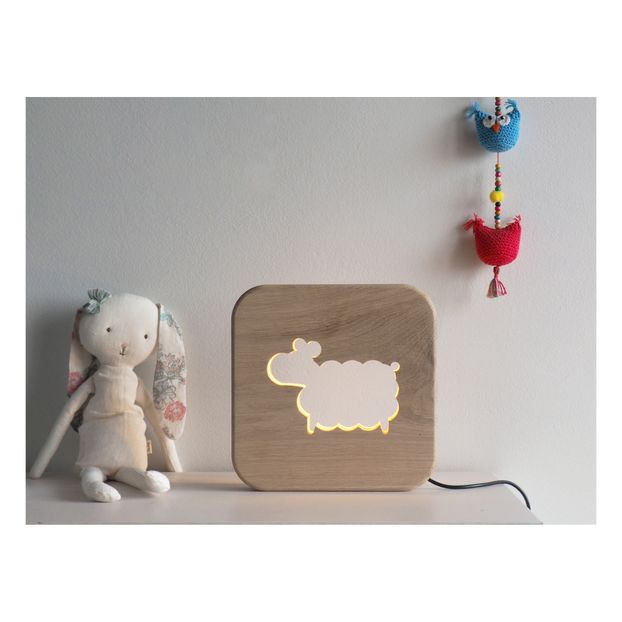 Solid Oak Sheep Night Light-product