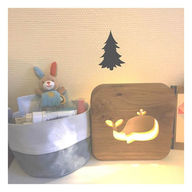 Solid Oak Whale Night Light-product