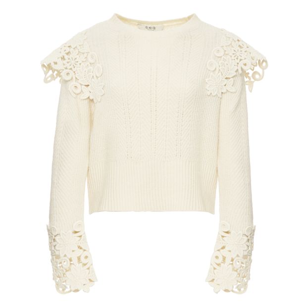 Maglione corto Zandra all'uncinetto-product