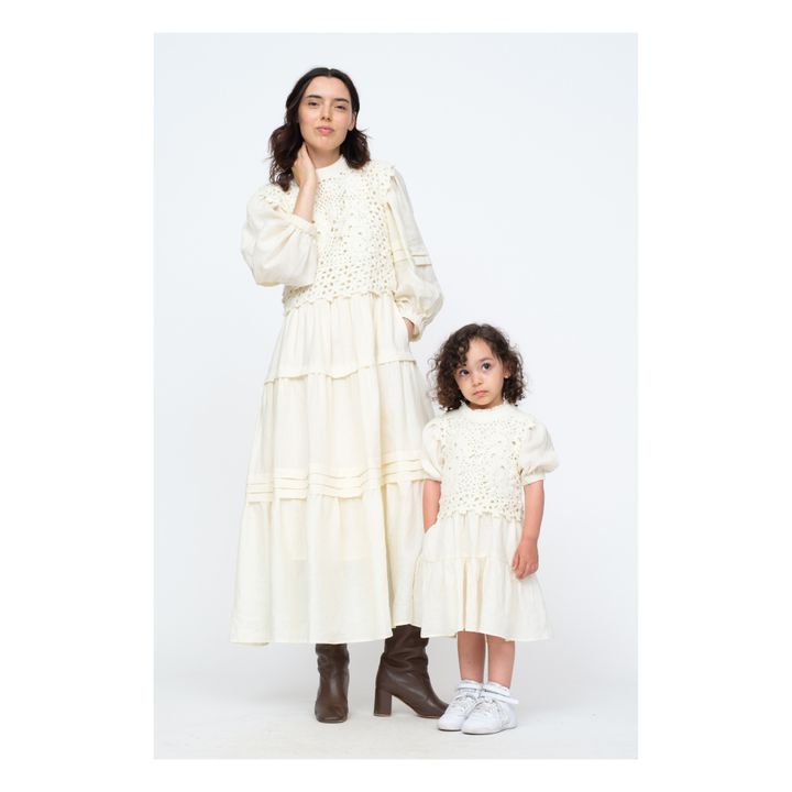 Robe Zandra Maille Crochet | Ecru- Image produit n°5