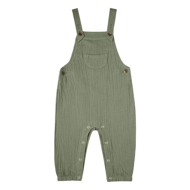 Cotton Crepe Striped Overalls -product