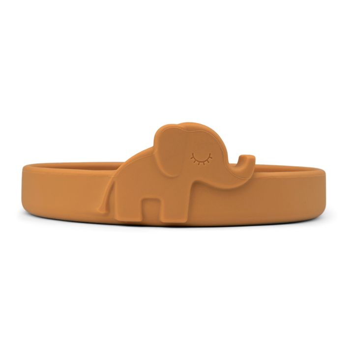 Plato Peekaboo Elphee de silicona Amarillo Mostaza- Imagen del producto n°1