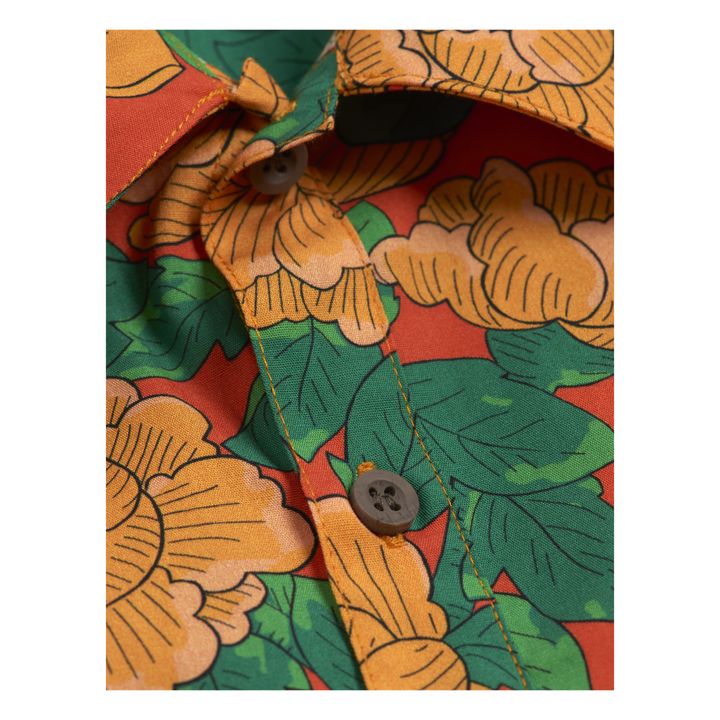 Camisa Peonías algodón orgánico Rojo- Imagen del producto n°2