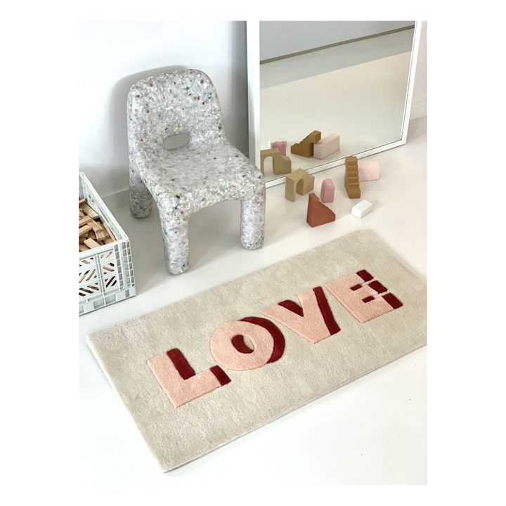 Alfombra Love de lana 100x50 cm | Rosa- Imagen del producto n°1