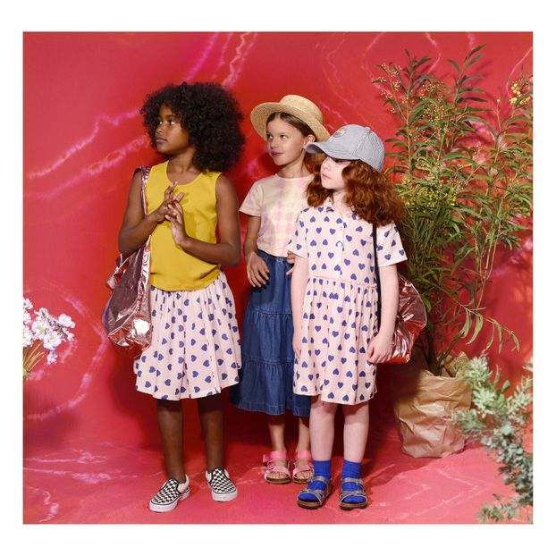 Jupe Coton Bio Cœurs Framboise-product