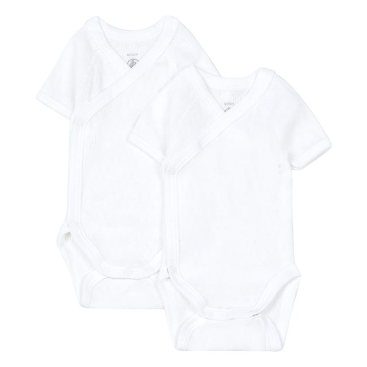 Set de 2 Bodies Losange cruzados algodón orgánico | Blanco- Imagen del producto n°0