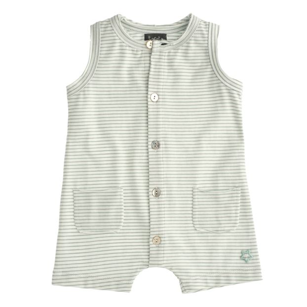 Tutina con Pantaloncini in cotone bio a righe-product