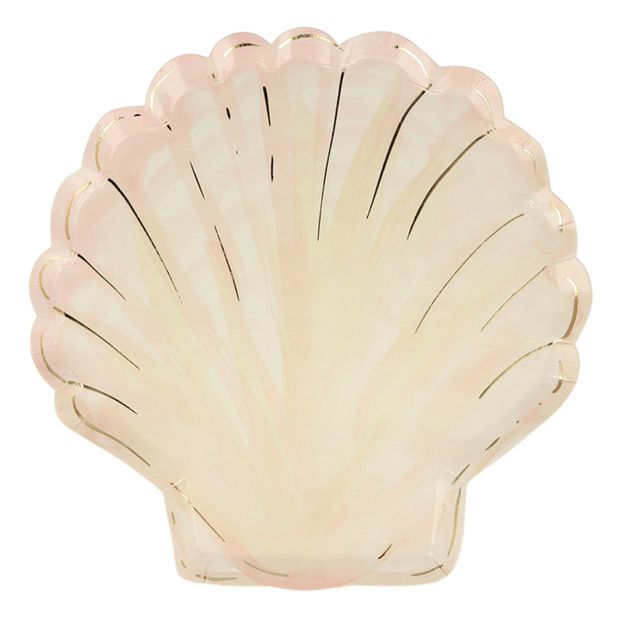 Assiettes en carton Coquillage - Set de 8-product