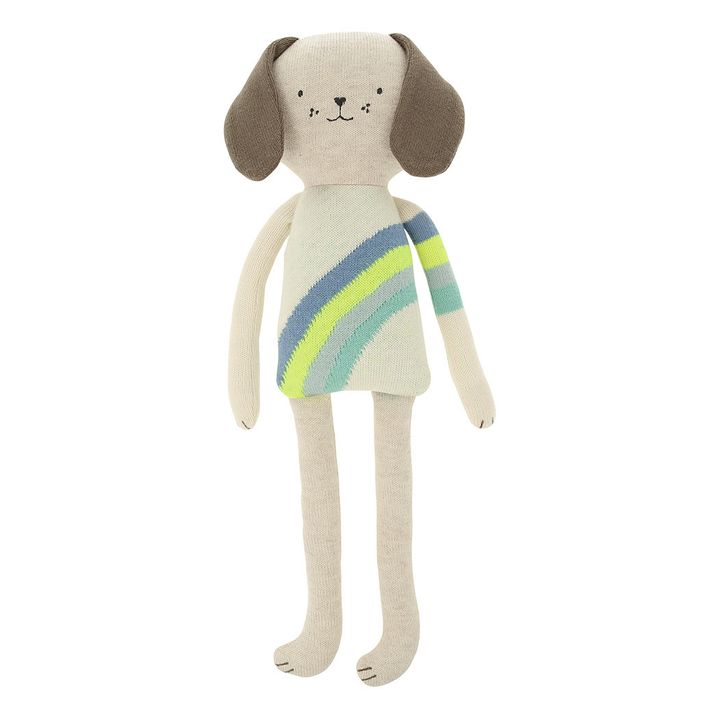 Organic Cotton Dog Soft Toy with Striped Jumper- Product image n°0