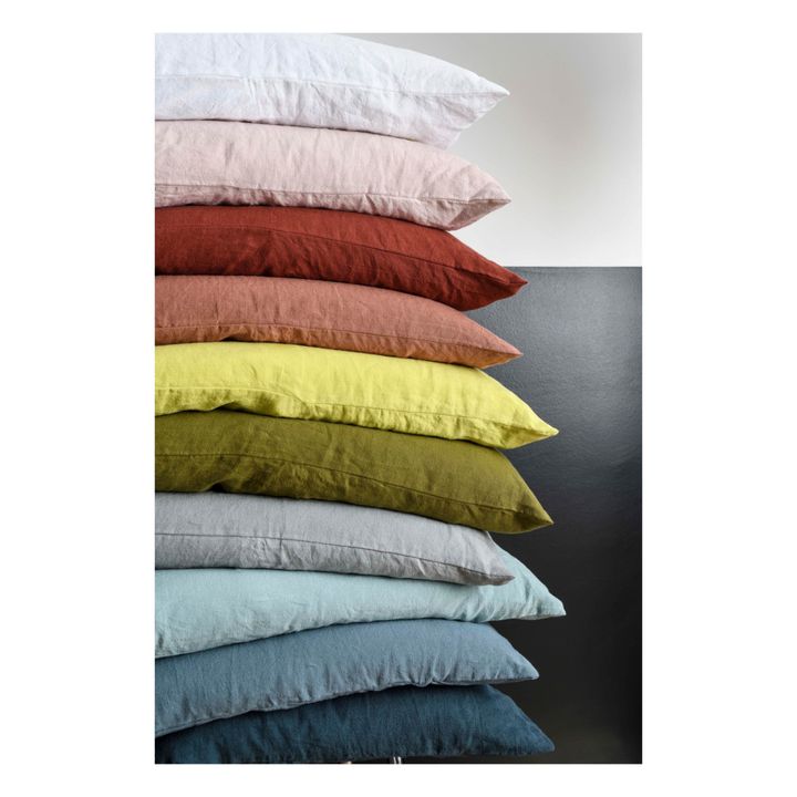 Taie d'oreiller Mona en chanvre Bleu gris- Image produit n°2