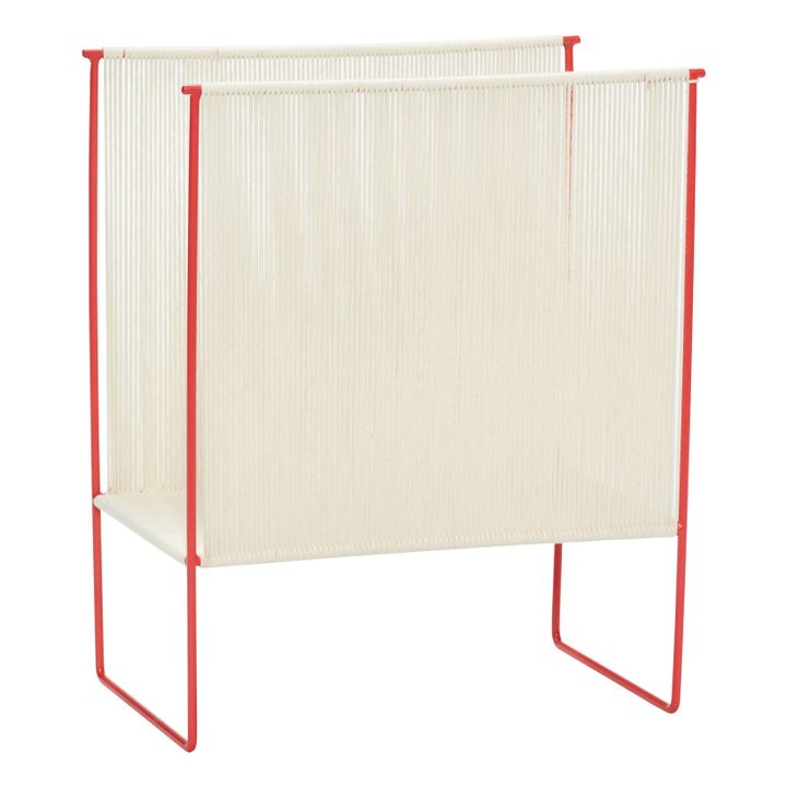 Rope and Metal Magazine Rack | Red- Product image n°0