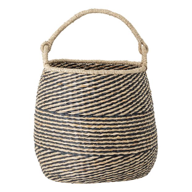 Panière rayé en jonc de mer-product