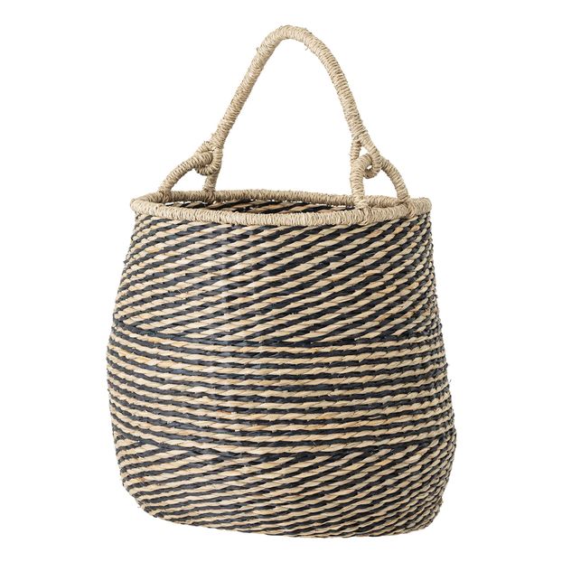 Panière rayé en jonc de mer-product
