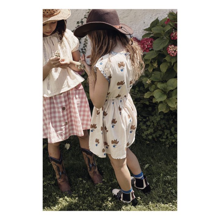 Jupe Vichy à Boutons | Rose- Image produit n°3