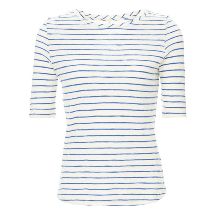 T-shirt Seas in lino a righe - Collezione Donna | Blu- Immagine del prodotto n°0
