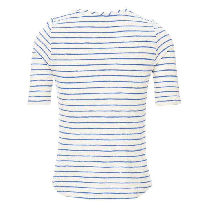 T-shirt Seas in lino a righe - Collezione Donna | Blu- Immagine del prodotto n°6