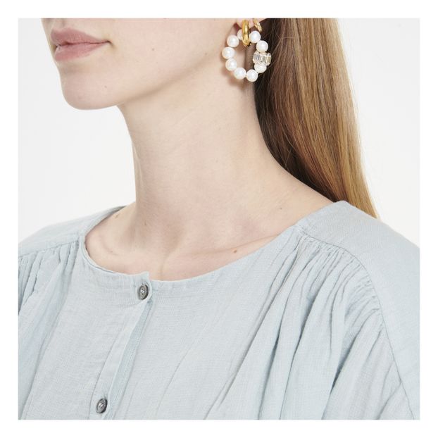 Boucles d'Oreilles Dépareilléess en Plaqué Or 24 ct Perles et Crystal Swarovski-product