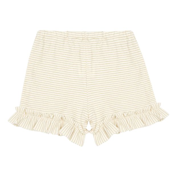 Shorts Jersey a righe in lurex con volants-product