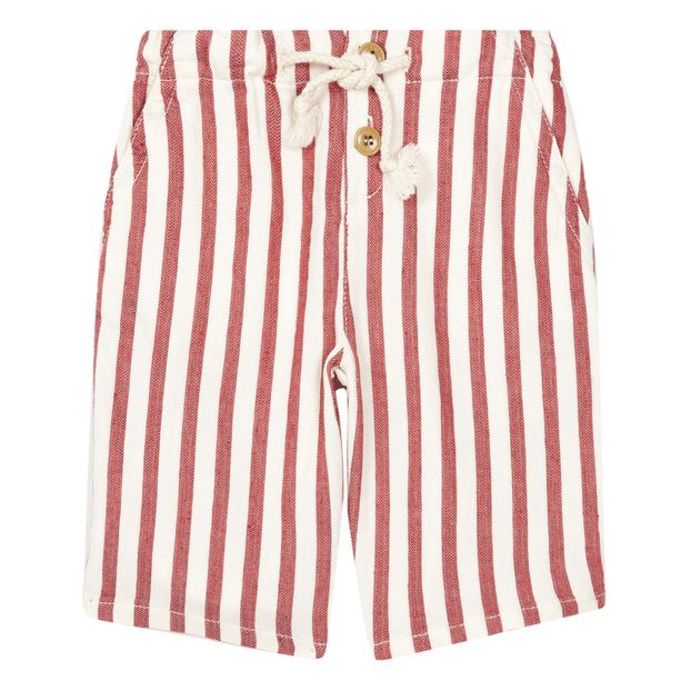 Bermuda in lino e cotone a righe-product
