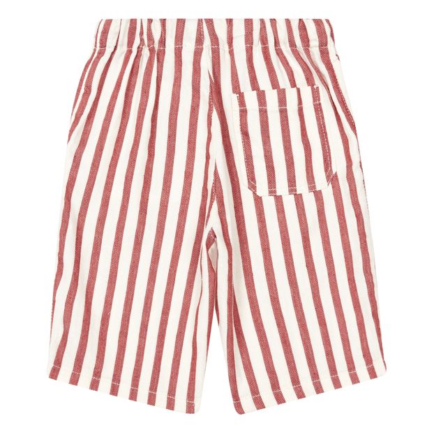 Bermuda in lino e cotone a righe-product
