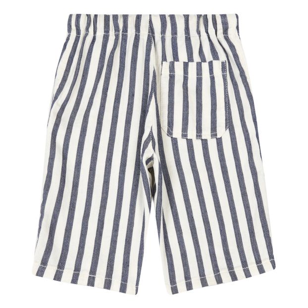 Bermuda in lino e cotone a righe-product