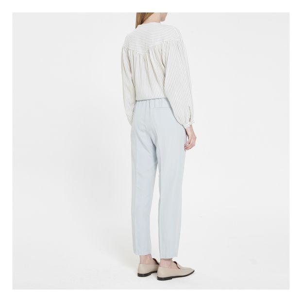 Pantalon Lin Mélangé Taille Elastique-product