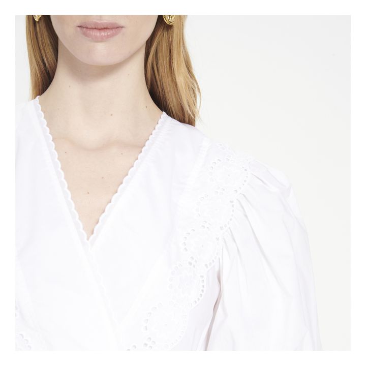 Blusa Cache-cœur | Blanco- Imagen del producto n°3