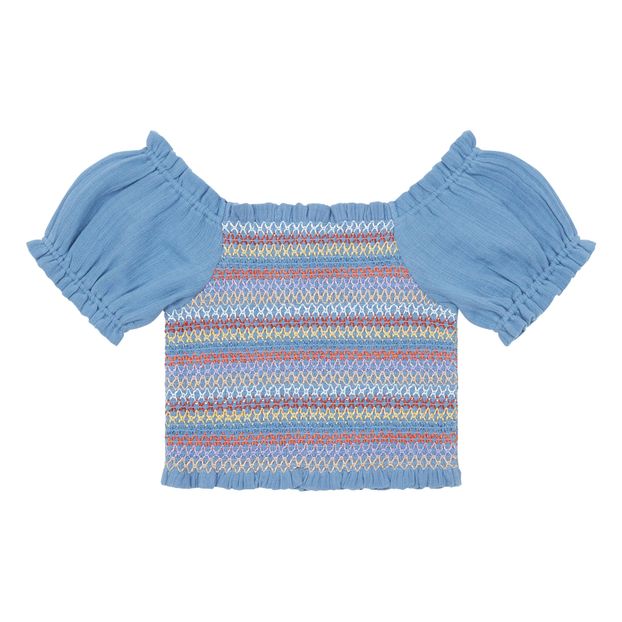 Embossed Organic Cotton Muslin Shirt-product