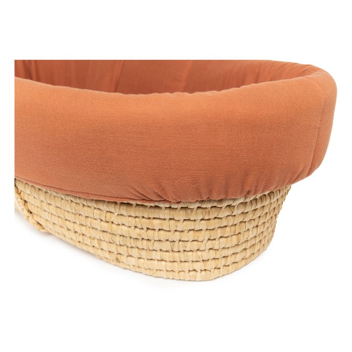 Organic Cotton Padded Sheet for Moses Basket | Terracotta- Product image n°4