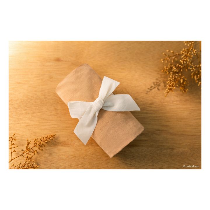 Sábana bajera para capazo Melody de algodón orgánico Nude- Imagen del producto n°4