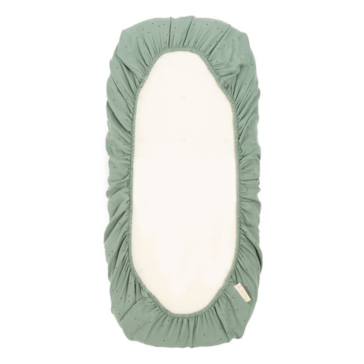 Sábana bajera para capazo Melody de algodón orgánico | Verde Pálido- Imagen del producto n°2