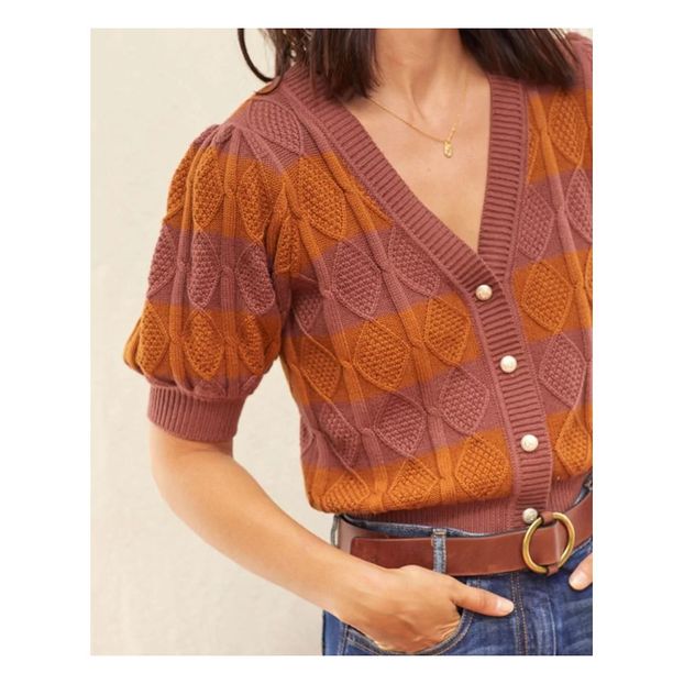 Gilet Jacquard Rayures Elva-product