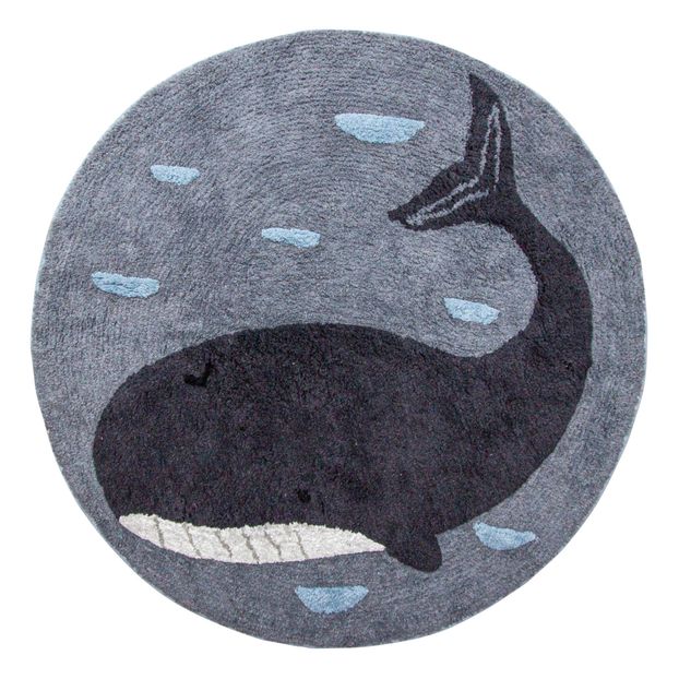 Alfombra tejida Marion la ballena en algodón-product