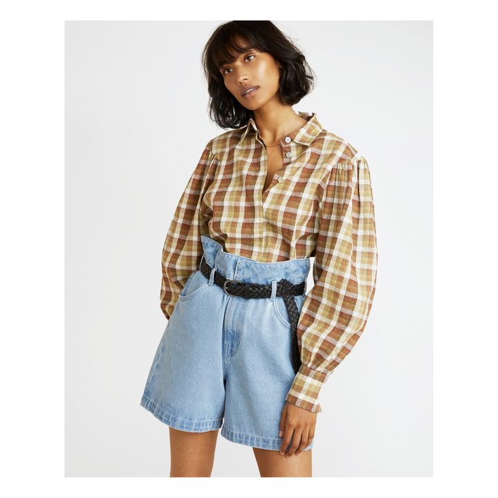 Marcelle Cotton and Linen Shirt | Beige- Product image n°4