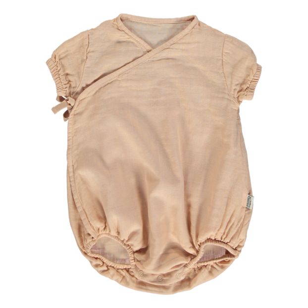 Double Organic Cotton Muslin Crossed Playsuit -product