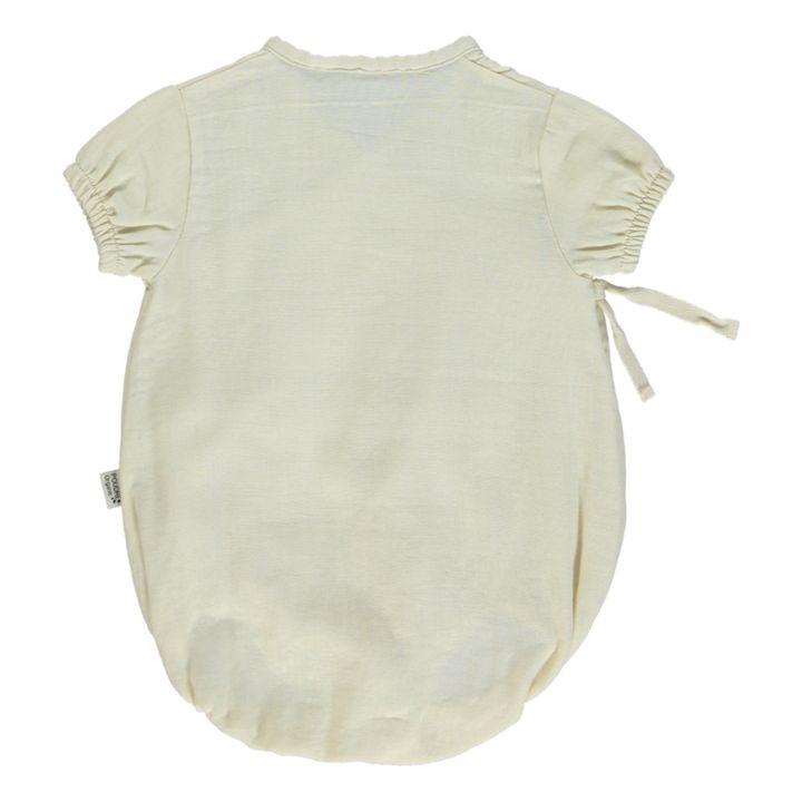 Double Organic Cotton Muslin Crossed Playsuit | Off white- Product image n°1
