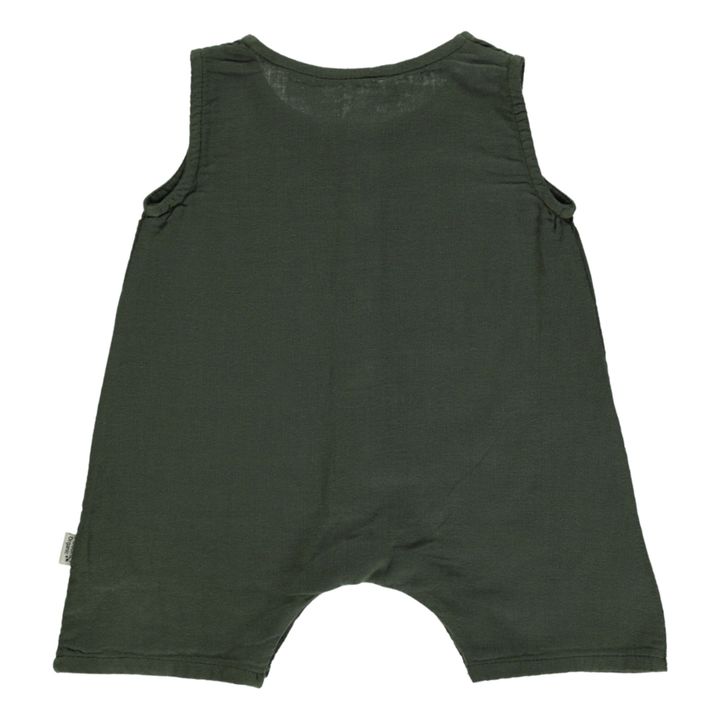 Pepper Double Organic Cotton Muslin Culottes | Dark green- Product image n°1