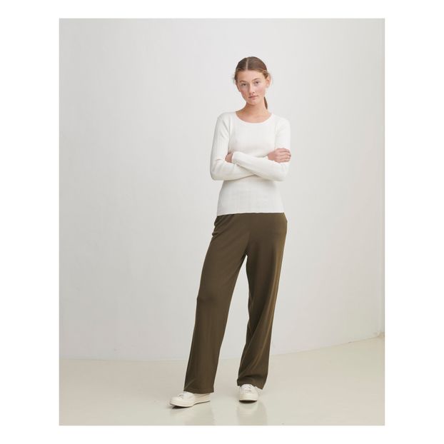 T-Shirt Manches Longues Côtelé Coton Bio - Collection Femme --product